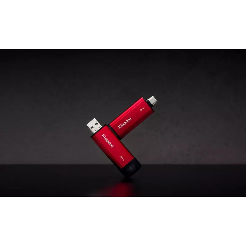 Externý SSD Kingston 2 TB Dual USB-A/USB-C, USB 3.2 Gen 2, čítanie 1050 MB/s, zápis 950 MB/s, čierna/červená