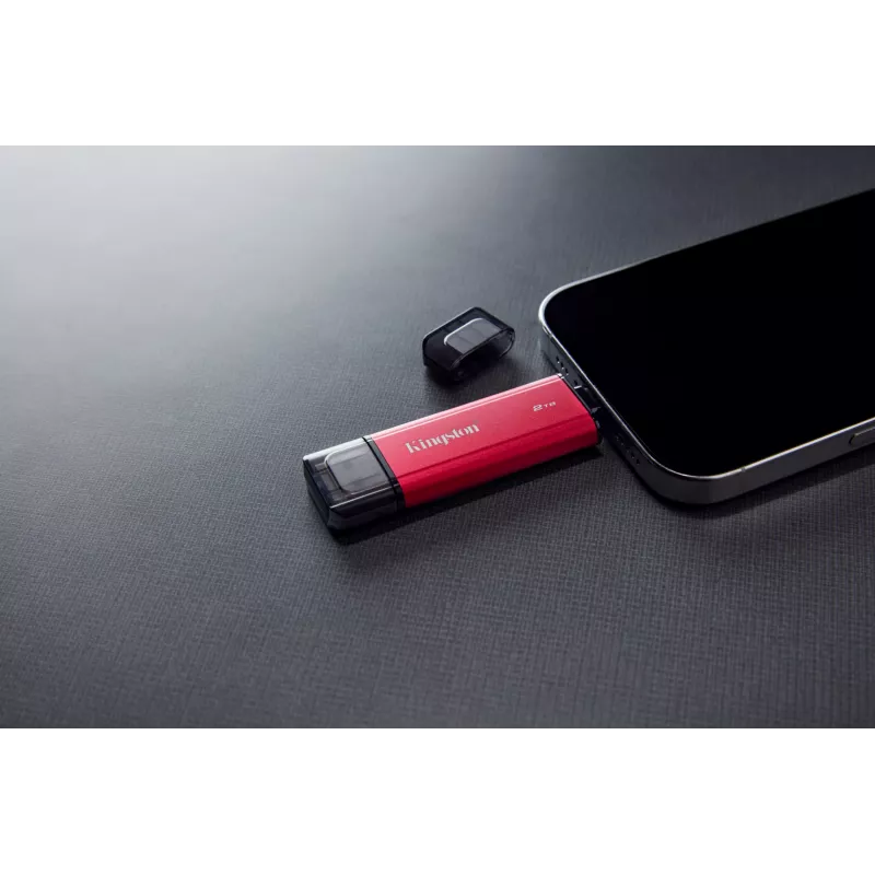 Externý SSD Kingston 2 TB Dual USB-A/USB-C, USB 3.2 Gen 2, čítanie 1050 MB/s, zápis 950 MB/s, čierna/červená