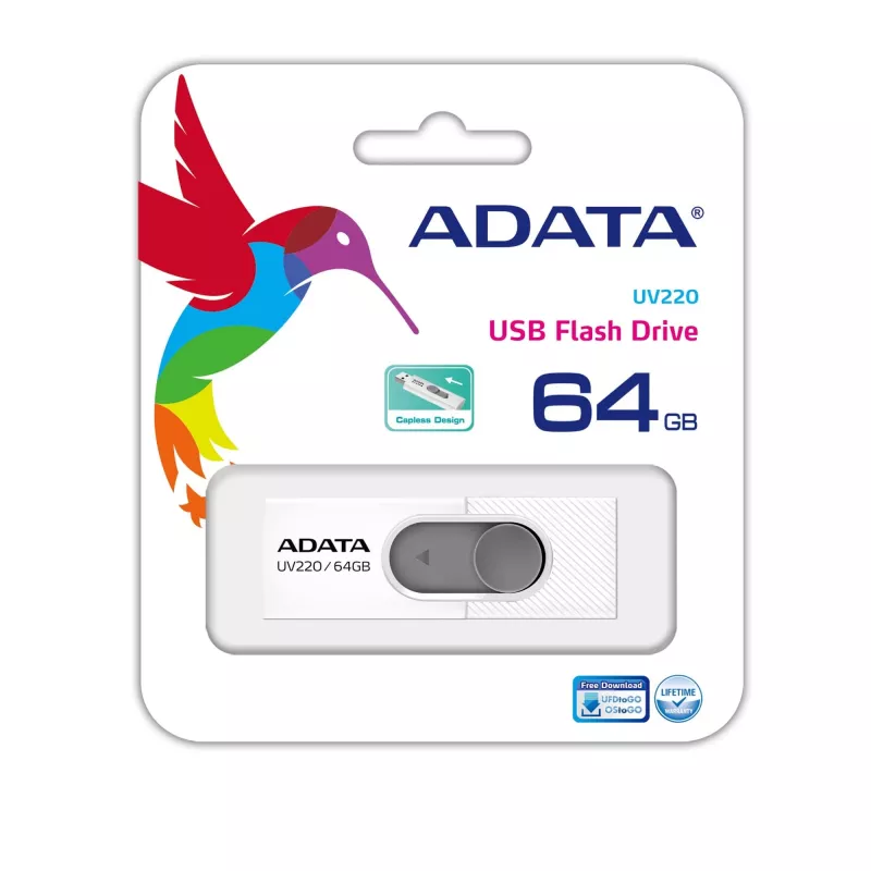 ADATA UV220 USB flash disk 64 GB USB Type-A 2.0 sivý, biely