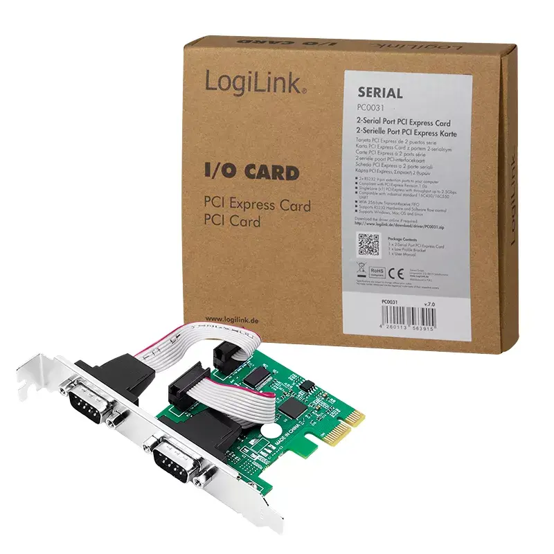 LogiLink PC0031 rozhranie PCIe karta, 2x sériový port (COM)