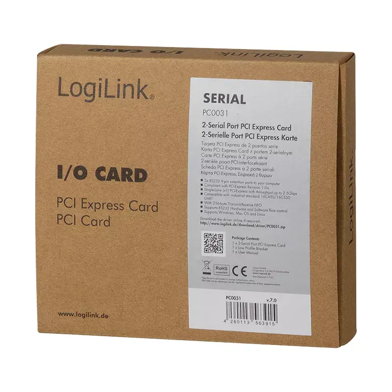 LogiLink PC0031 rozhranie PCIe karta, 2x sériový port (COM)