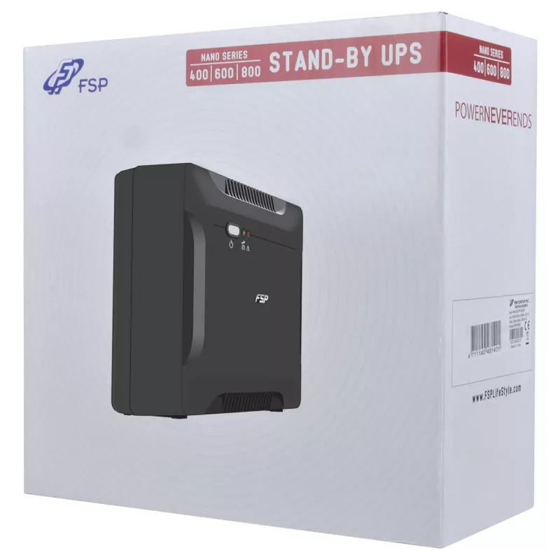 FSP Nano 600 UPS (zdroj neprerušovaného napájania) Standby (Offline) 0,6 kVA 360 W 2 AC výstupy