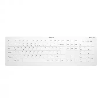 Contour Design Active Key Contour QuickClean medicínska klávesnica odnímateľný kryt full-size bezdrôtová biela DE C8112