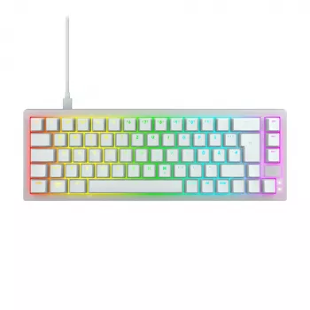 CHERRY K5V2 kompaktná klávesnica herná USB QWERTZ nemecká biela 68 klávesov RGB LED