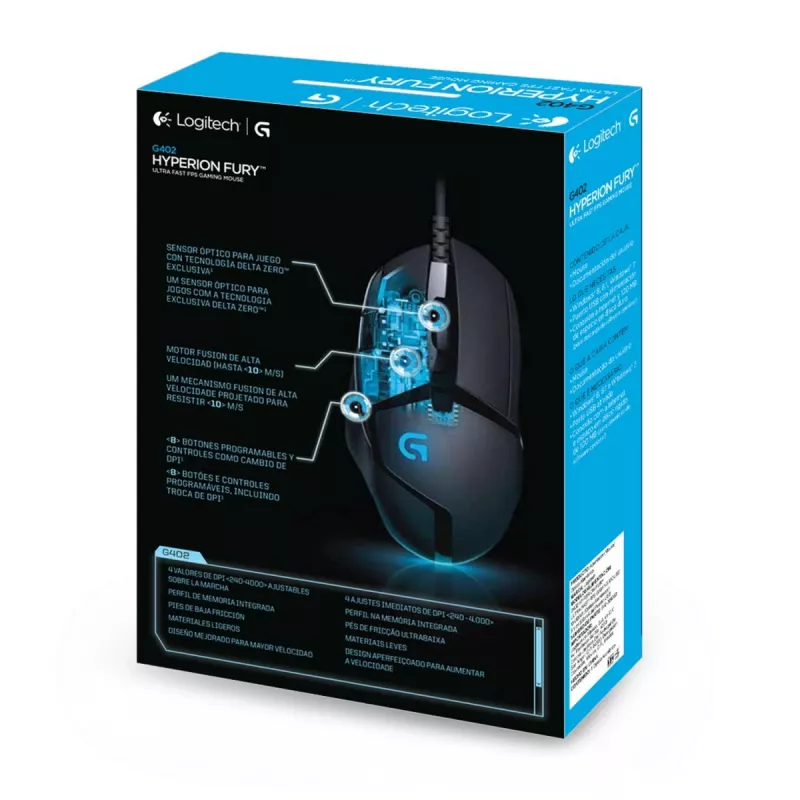 LOGITECH G402 FPS herná myš USB Hyperion Fury - EWR2