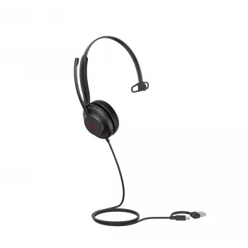 Yealink UH35 Mono UC USB-C/A headset, káblový, 20–20000 Hz, hovory/hudba, 96,5 g, headset, čierny