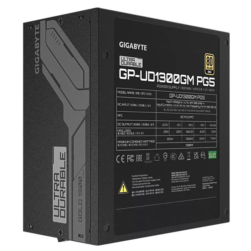 GIGABYTE UD1300GM PG5 napájací zdroj 1300 W 20+4 Pin ATX ATX čierny
