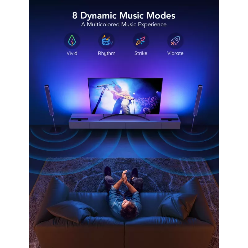 Govee H6046 TV Light Bars | LED osvetlenie | RGBIC, 2.4GHz WLAN, Bluetooth