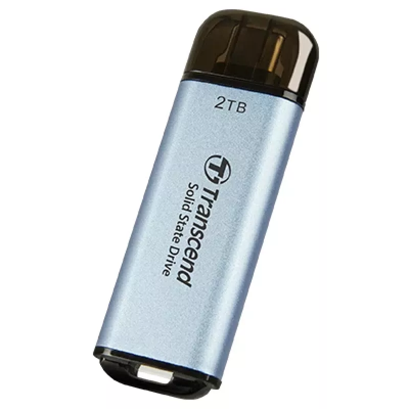 TRANSCEND Esd300c - 2TB prenosný SSD - USB Type-C - 3D NAND Flash - nebesky modrá