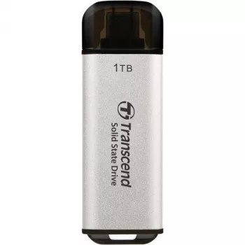 TRANSCEND Esd300s - 1TB prenosný SSD - USB Type-C - 3D-NAND-Flash - strieborná