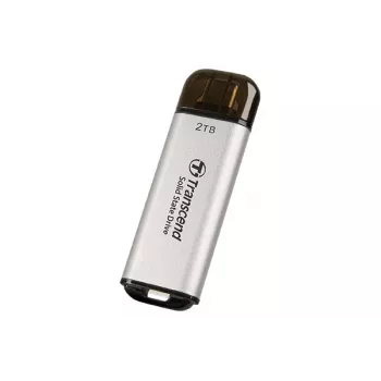 TRANSCEND Esd300s - 2TB prenosný SSD - USB Type-C - 3D NAND Flash - strieborná