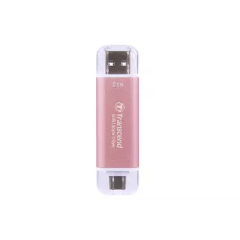 TRANSCEND Esd310p - 2TB prenosný SSD - USB Type-A / USB Type-C - ružová