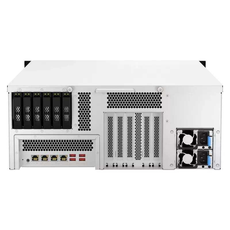 QNAP TS-H3087XU-RP NAS Rack (4U) Intel Xeon E E-2378 64 GB DDR4 0 TB QuTS hero Black, biela