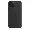 Puzdro Apple iPhone 15 Plus Silicone Case s MagSafe čierna