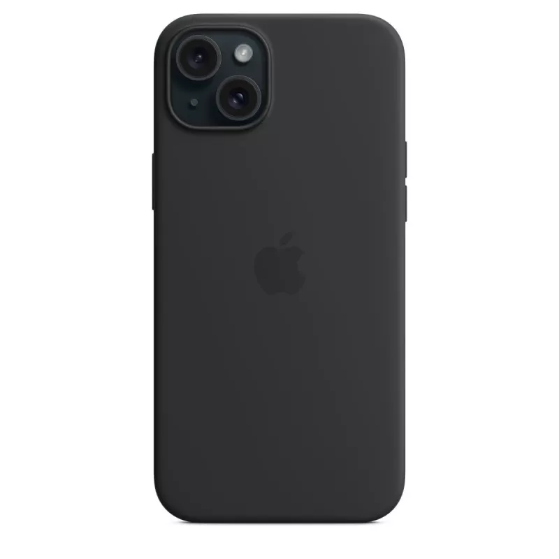 Puzdro Apple iPhone 15 Plus Silicone Case s MagSafe čierna