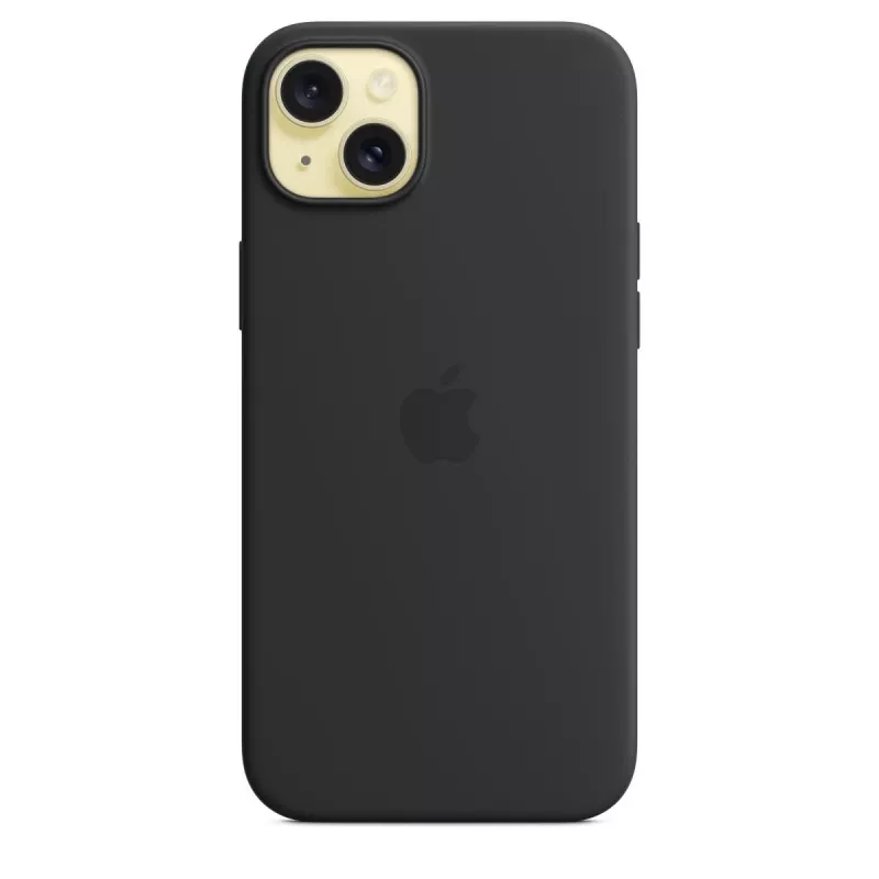 Puzdro Apple iPhone 15 Plus Silicone Case s MagSafe čierna