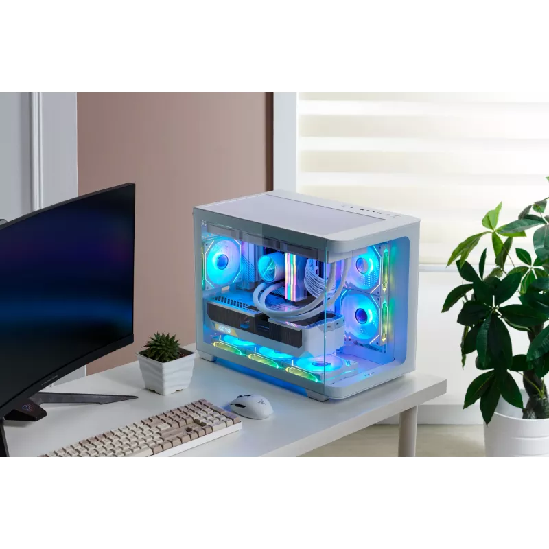 FSP S380-WA skriňa Mini Tower mITX, mATX biela ARGB