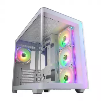 FSP M580-WA skriňa Midi Tower mITX, mATX biela ARGB, Midi Tower, PC, biela, ATX, micro ATX, Mini-ITX, sklo, SPCC, Gaming