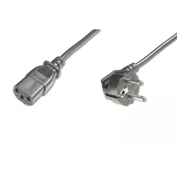 DIGITUS napájací kábel, CEE 7/7 (Type-F) 90° zahnutý - C13 M/F, 5m H05VV-F3G 1,0 mm² čierny EU smernica