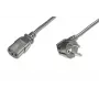 DIGITUS napájací kábel, CEE 7/7 (Type-F) 90° zahnutý - C13 M/F, 5m H05VV-F3G 1,0 mm² čierny EU smernica
