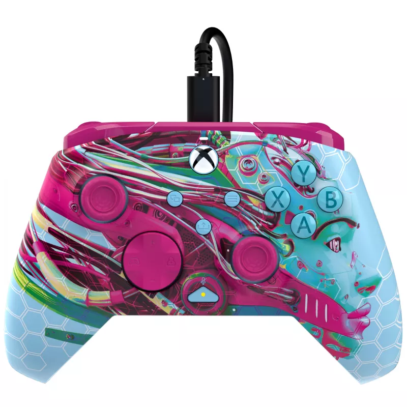 PDP REMATCH GLOW Advanced drôtový ovládač Android Dreams, svieti v tme, pre Xbox Series X|S, Xbox One, PC, USB-C, kábel 2,43 m, viacfarebný