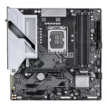 Základná doska GIGABYTE B760M GAMING PLUS WIFI DDR4 – Podporuje Intel Core CPU 14. generácie, 4+1+1 fáz VRM, až do 5333 MHz DDR4 (OC), 2x PCIe 4.0 M.2, Wi-Fi 6, 1 GbE LAN, USB 3.2 Gen 1