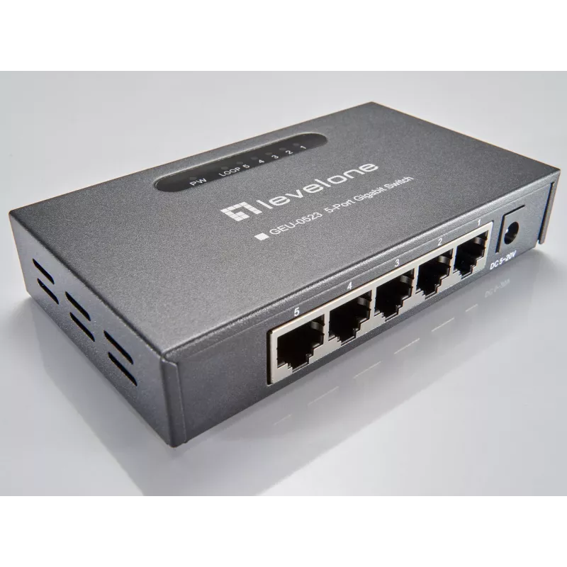 LevelOne GEU-0523 sieťový switch Unmanaged Gigabit Ethernet (10/100/1000) čierna