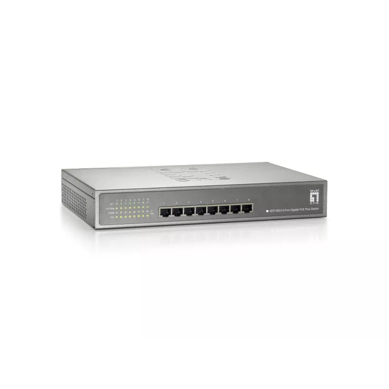 LevelOne 8-portový gigabitový PoE switch, 802.3at/af PoE, 240W