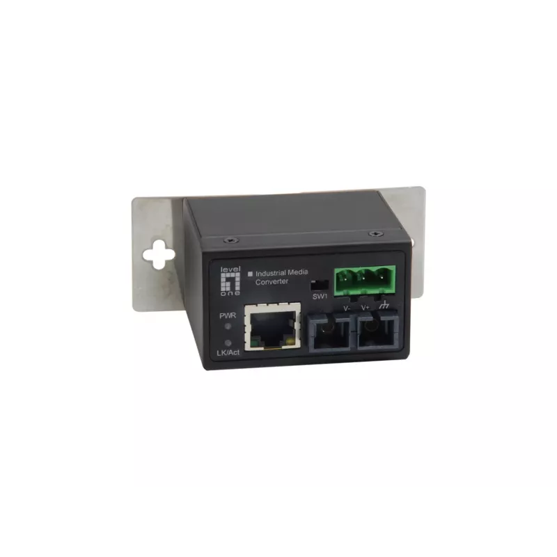 LevelOne RJ45 na SC Fast Ethernet priemyselný mediálny konvertor, singlemode vlákno, 30 km, -40 °C až 75 °C