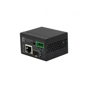 LevelOne RJ45 na SFP Fast Ethernet priemyselný mediálny konvertor, -40 °C až 75 °C