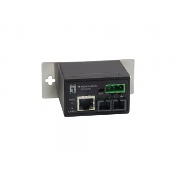 LevelOne IEC-4002 priemyselný konvertor médií RJ45 na ST, Fast Ethernet 100 Mb/s, multimódové optické vlákno, 1310 nm, 2 km