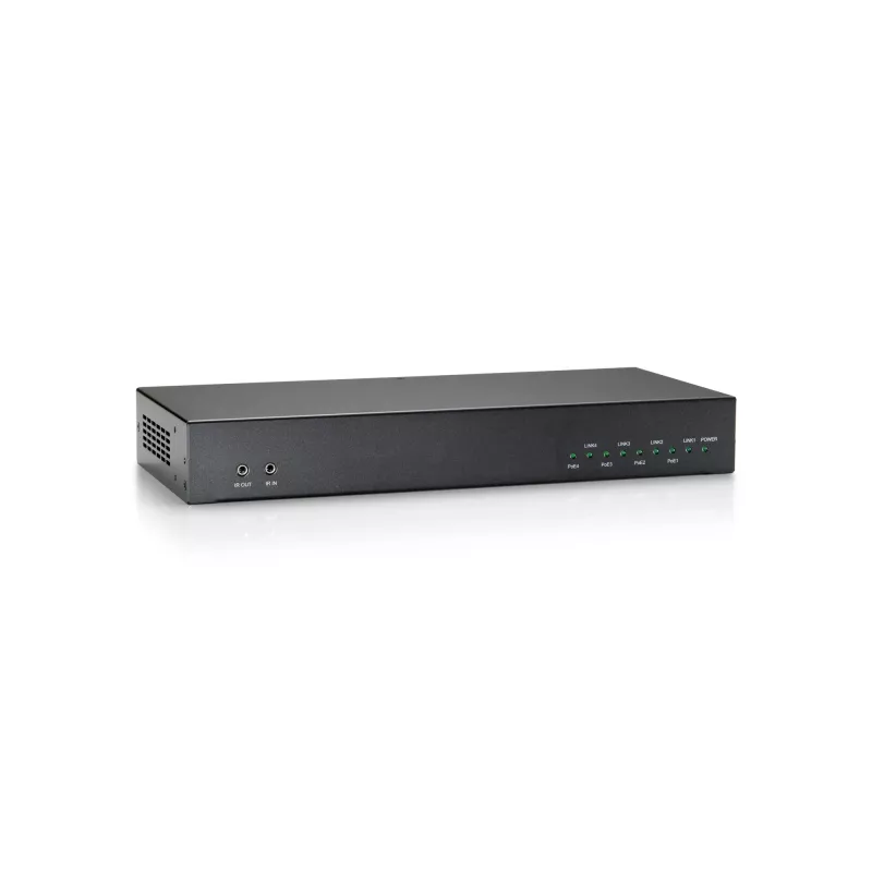 LevelOne HDMI cez Cat.5 vysielač, HDBaseT, 100 m, 4 kanálové výstupy, 802.3af PoE