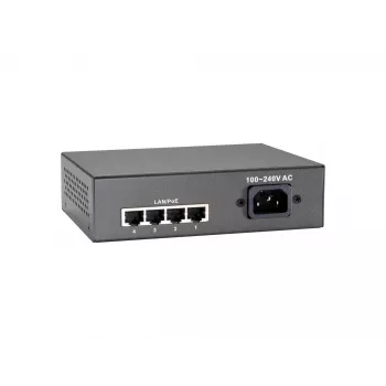 LevelOne 5-portový Fast Ethernet PoE switch, 802.3at/af PoE, 4 PoE výstupy, 65W
