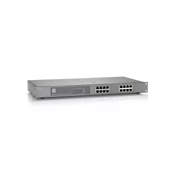 LevelOne 16-portový Fast Ethernet PoE switch, 802.3at/af PoE, 120W
