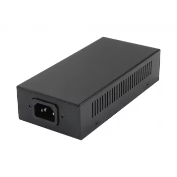LevelOne Gigabit PoE injektor, 60 W, 802.3at/af PoE, Gigabit Ethernet, 10,100,1000 Mbit/s, IEEE 802.3af, IEEE 802.3at, IEEE 802.3bt, čierna, napájanie, 60 W