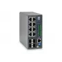 LevelOne IGP-1271 TURING priemyselný spravovaný switch L3 Lite Gigabit PoE+, 12 portov (8 x PoE+, 4 x SFP), 240 W, DIN lišta, DC