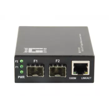 LevelOne RJ45 na SFP Gigabit mediálny konvertor switch, 2 x SFP, 1 x RJ45
