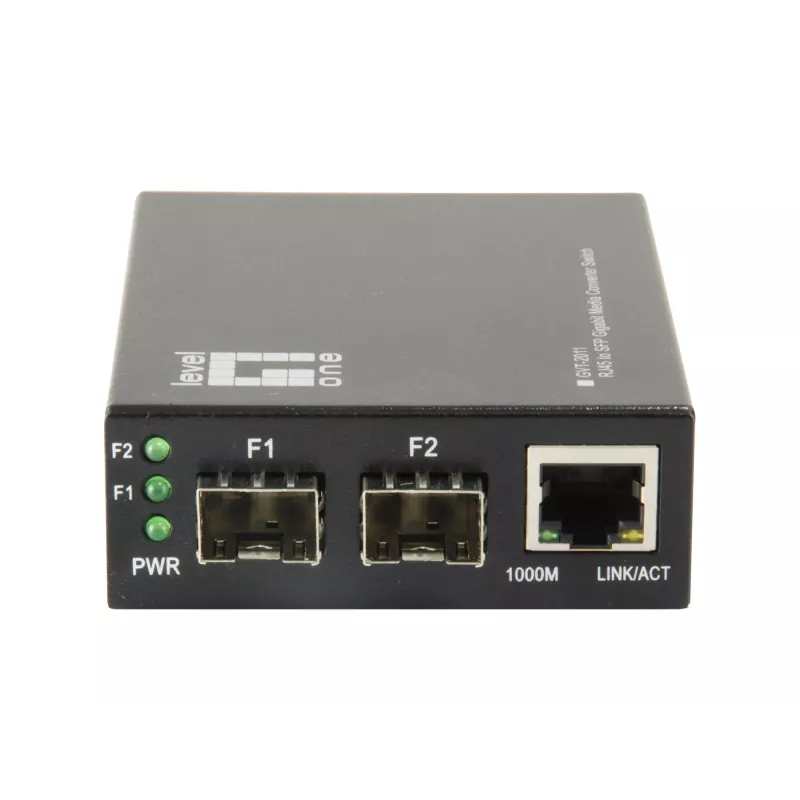 LevelOne RJ45 na SFP Gigabit mediálny konvertor switch, 2 x SFP, 1 x RJ45