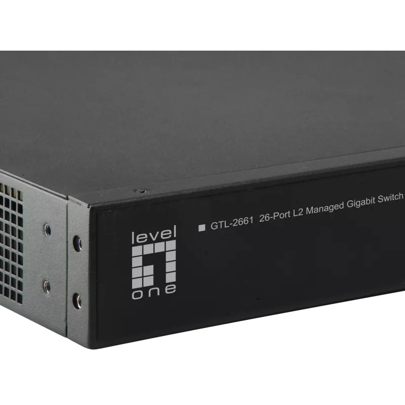 LevelOne KILBY 26-portový L2 spravovaný Gigabit switch, 2 x 10GbE SFP+