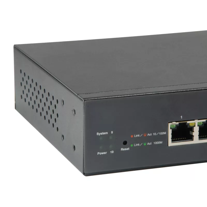 LevelOne 10-portový Web Smart Gigabit PoE switch, 8 PoE výstupov, 2 x Gigabit SFP, 70W