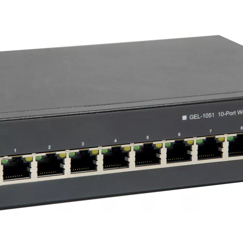 LevelOne 10-portový Web Smart Gigabit PoE switch, 8 PoE výstupov, 2 x Gigabit SFP, 70W