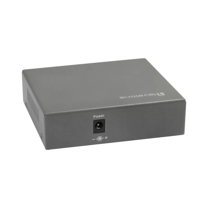 LevelOne 5-portový Gigabit PoE switch, 802.3at/af PoE, 4 PoE výstupy, 60W