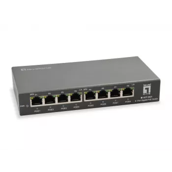 LevelOne 8-portový Gigabit PoE switch, 802.3at/af PoE, 120W