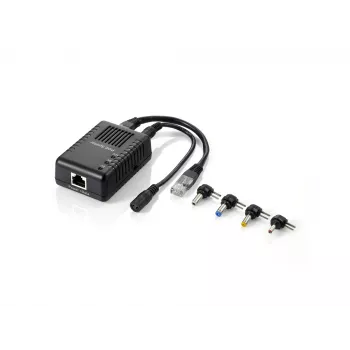 LevelOne Fast Ethernet PoE splitter, 802.3af PoE, 5-12V DC výstup