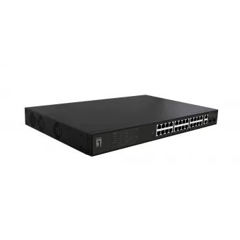 LevelOne GEP-2821 sieťový switch nespravovaný Gigabit Ethernet (10/100/1000) Power over Ethernet (PoE) 1U čierna