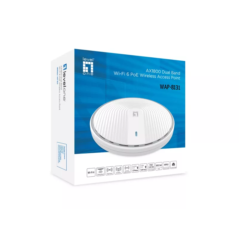 Bezdrôtový access point LevelOne AX1800 Dual Band Wi-Fi6 2.4GHz 5GHz