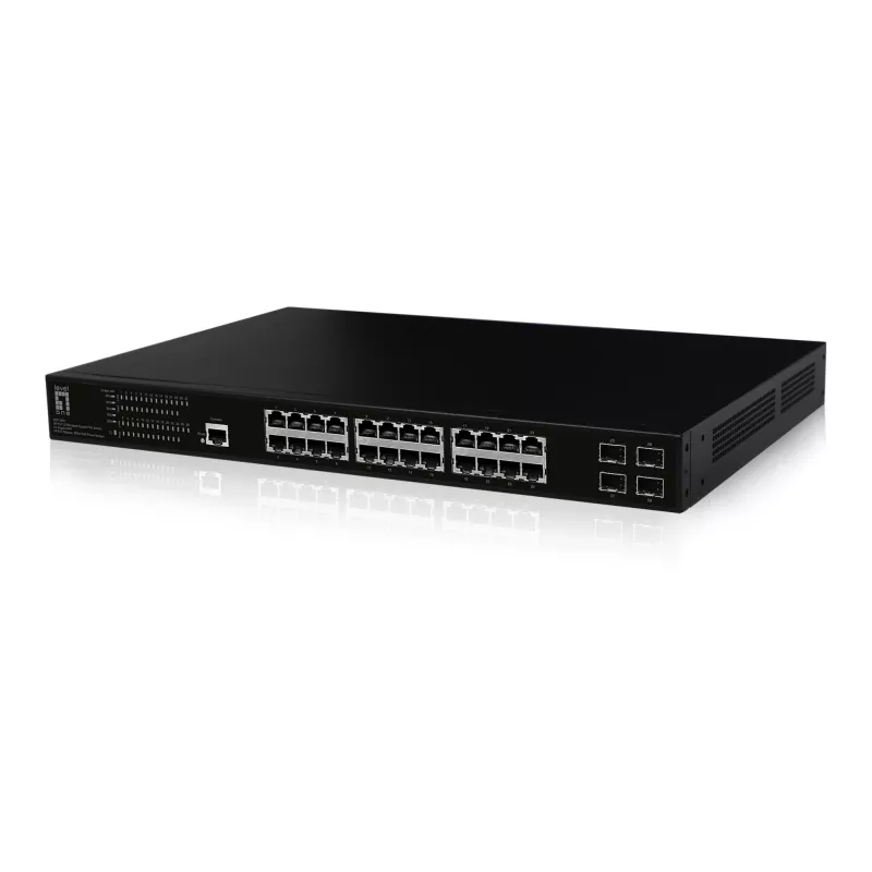 LevelOne GEP-2861 sieťový switch spravovaný L2 Gigabit Ethernet (10/100/1000) Power over Ethernet (PoE) 1U čierna