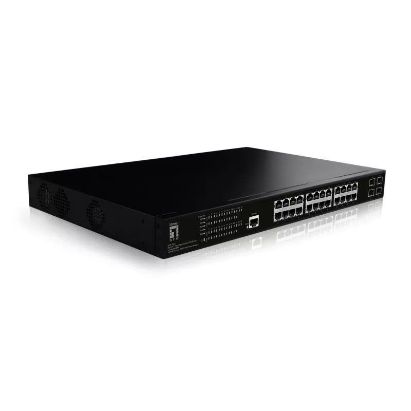 LevelOne GEP-2861 sieťový switch spravovaný L2 Gigabit Ethernet (10/100/1000) Power over Ethernet (PoE) 1U čierna
