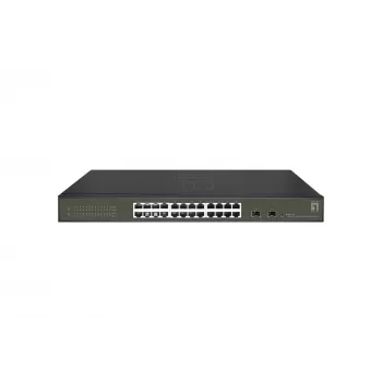 LevelOne Hilbert 26-portový Gigabit Smart Lite switch, 24 x Gigabit RJ45, 2 x Gigabit SFP