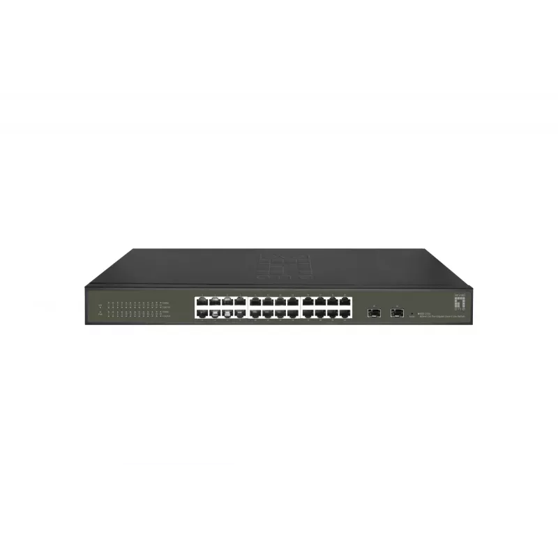 LevelOne Hilbert 26-portový Gigabit Smart Lite switch, 24 x Gigabit RJ45, 2 x Gigabit SFP